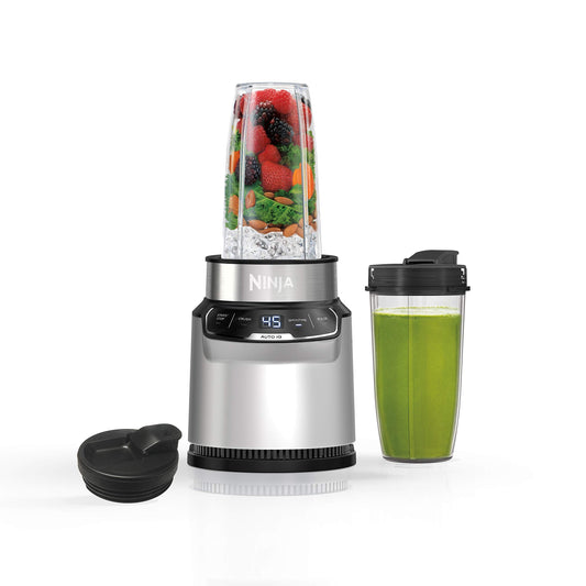 Ninja Fit Compact Personal Blender | Portable Blender for Smoothies, Shakes, and Frozen Blending | Includes (2) 16-oz. To-Go Cups and Spout Lids | 700 Watt | Black | QB3001SS